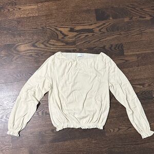 TSE Cream Long Sleeve Blouse